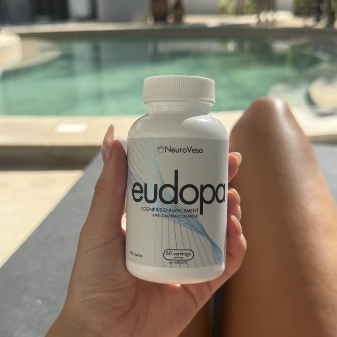 eudopa bottle held poolside