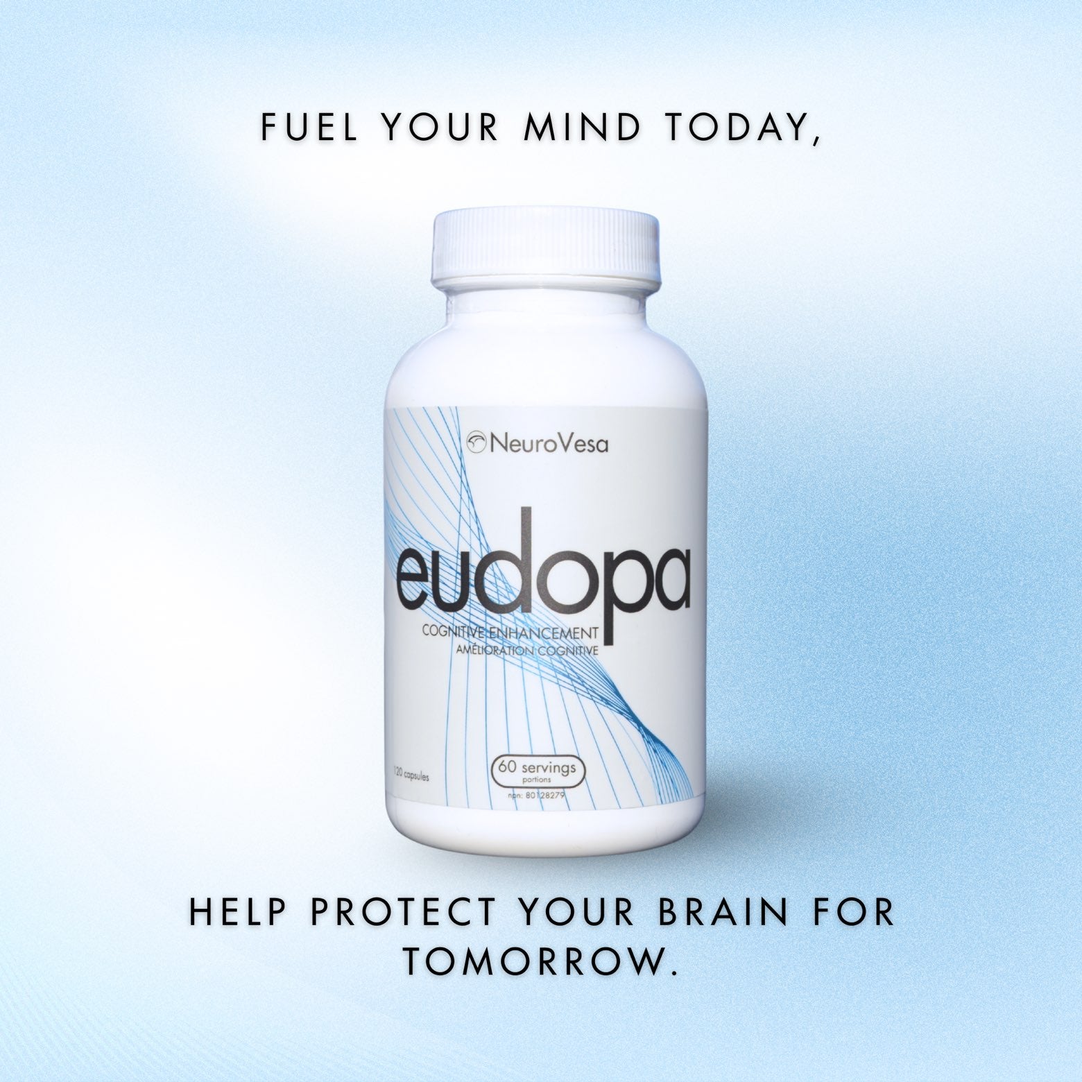 eudopa brain health supplement by NeuroVesa - fuel your mind today, help protect your brain for tomorrow, long-term cognitive support